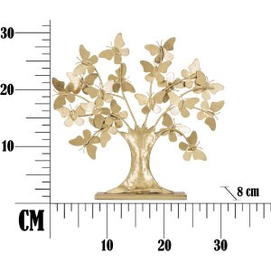 Mauro Ferretti décoration arbre de vie avec papillons 31x8x30 cm doré