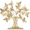 Mauro Ferretti décoration arbre de vie avec papillons 31x8x30 cm doré