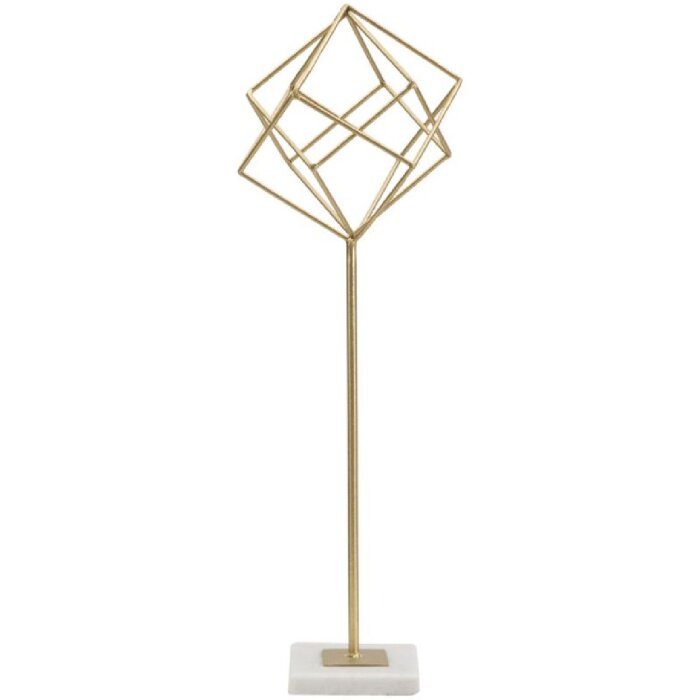 Mauro Ferretti Sculpture Cube 16x18x52,5 cm or-blanc