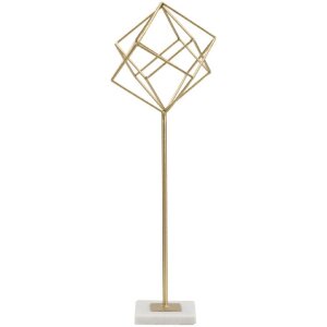 Mauro Ferretti Sculpture Cube 16x18x52,5 cm or-blanc