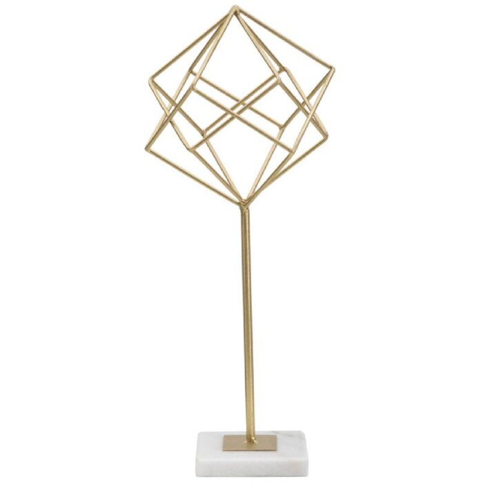 Mauro Ferretti Sculpture Cube 16x18x41,5 cm or-blanc