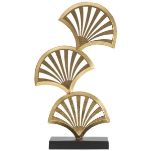 Mauro Ferretti Sculpture Triple Leaf 23,5x10x44 cm or-noir