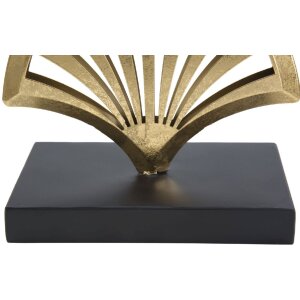 Mauro Ferretti Sculpture Triple Leaf 23,5x10x44 cm or-noir