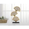 Mauro Ferretti Sculpture Triple Leaf 23,5x10x44 cm or-noir