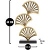 Mauro Ferretti Sculpture Triple Leaf 23,5x10x44 cm or-noir