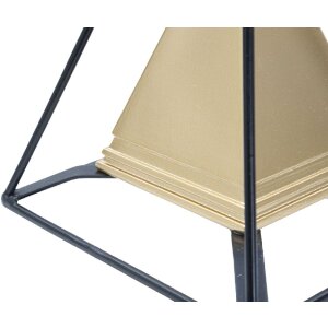 Mauro Ferretti Sculpture Pyramide avec cadre métallique 15x15x21 cm or-noir