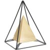 Mauro Ferretti Sculpture Pyramide avec cadre métallique 15x15x21 cm or-noir