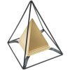 Mauro Ferretti Sculpture Pyramide avec cadre métallique 15x15x21 cm or-noir