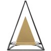 Mauro Ferretti Sculpture Pyramide avec cadre métallique 15x15x21 cm or-noir