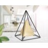 Mauro Ferretti Sculpture Pyramide avec cadre métallique 15x15x21 cm or-noir