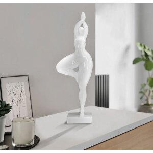 Mauro Ferretti figure de yoga debout Woman Yoga 16x9x45,8 cm blanc