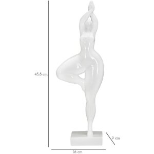 Mauro Ferretti figure de yoga debout Woman Yoga 16x9x45,8 cm blanc