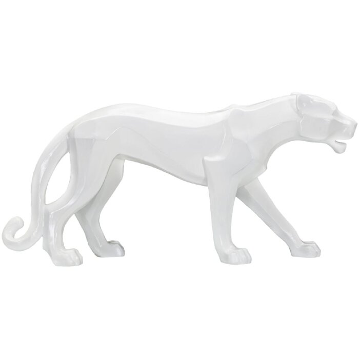 Mauro Ferretti sculpture panthère blanche 70x18x32,5 cm