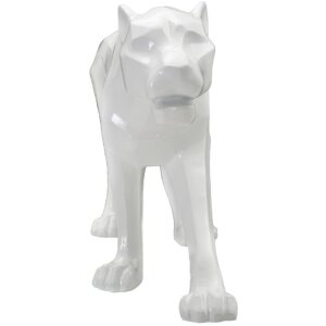 Mauro Ferretti sculpture panthère blanche 70x18x32,5 cm
