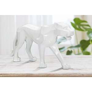 Mauro Ferretti sculpture panthère blanche 70x18x32,5 cm