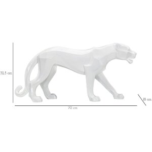 Mauro Ferretti sculpture panthère blanche 70x18x32,5 cm