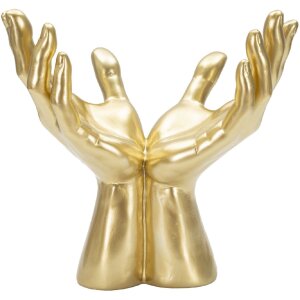 Mauro Ferretti Sculpture de mains Peace Hands 25x15x24 cm or