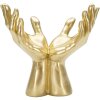 Mauro Ferretti Sculpture de mains Peace Hands 25x15x24 cm or
