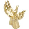 Mauro Ferretti Sculpture de mains Peace Hands 25x15x24 cm or