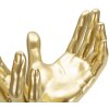 Mauro Ferretti Sculpture de mains Peace Hands 25x15x24 cm or