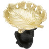 Mauro Ferretti figure décorative singe avec bol de feuilles 25,2x21x24 cm noir or