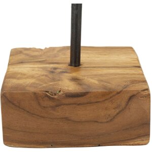 Mauro Ferretti sculpture cœur teck 10x10x25 cm brun