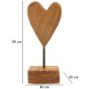 Mauro Ferretti sculpture cœur teck 10x10x25 cm brun