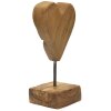 Mauro Ferretti sculpture cœur teck 10x10x25 cm brun