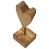 Mauro Ferretti sculpture cœur teck 10x10x25 cm brun