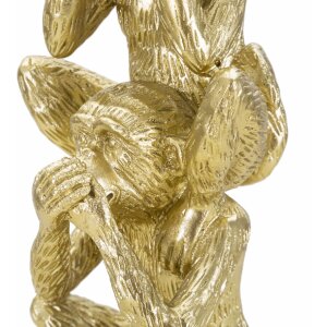 Mauro Ferretti Figurine décorative singe tour Ø10,5x30 cm or brillant