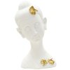 Mauro Ferretti Buste de Bouddha 21,5x16x35 cm blanc or brillant