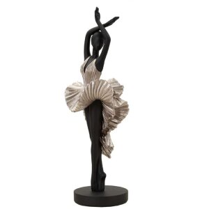 Mauro Ferretti figure danseuse 17x14x43 cm noir argent