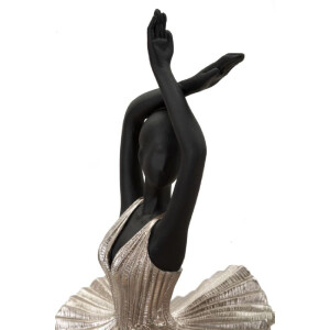 Mauro Ferretti figure danseuse 17x14x43 cm noir argent
