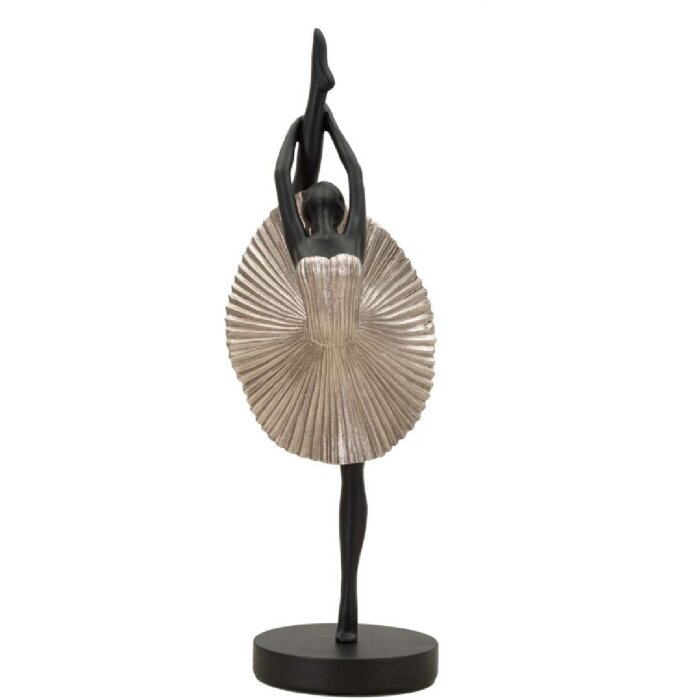 Mauro Ferretti figure danseuse 14x14x42,5 cm noir argent