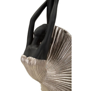 Mauro Ferretti figure danseuse 14x14x42,5 cm noir argent
