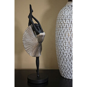 Mauro Ferretti figure danseuse 14x14x42,5 cm noir argent