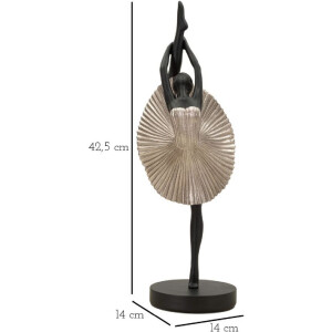 Mauro Ferretti figure danseuse 14x14x42,5 cm noir argent