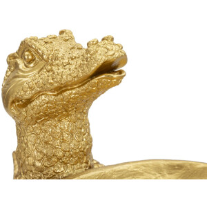Mauro Ferretti figure crocodile avec bol 23x15,25x26,6 cm or