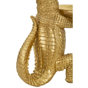 Mauro Ferretti figure crocodile avec bol 23x15,25x26,6 cm or