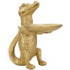 Mauro Ferretti figure crocodile avec bol 23x15,25x26,6 cm or