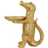 Mauro Ferretti figure crocodile avec bol 23x15,25x26,6 cm or