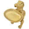 Mauro Ferretti figure crocodile avec bol 23x15,25x26,6 cm or
