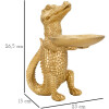 Mauro Ferretti figure crocodile avec bol 23x15,25x26,6 cm or