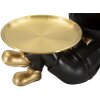 Mauro Ferretti Figurine décorative chien Buddy avec plateau 27x17x18,5 cm noir or