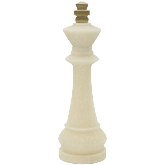 Mauro Ferretti Figurine décorative Roi des échecs Quarzy Ø13x41 cm blanc or