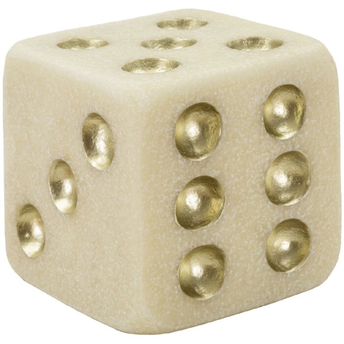 Mauro Ferretti cube Quarzy 12x12x12 cm blanc or