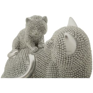 Mauro Ferretti Décor chat Sparky avec chaton 19x9x13 cm argent