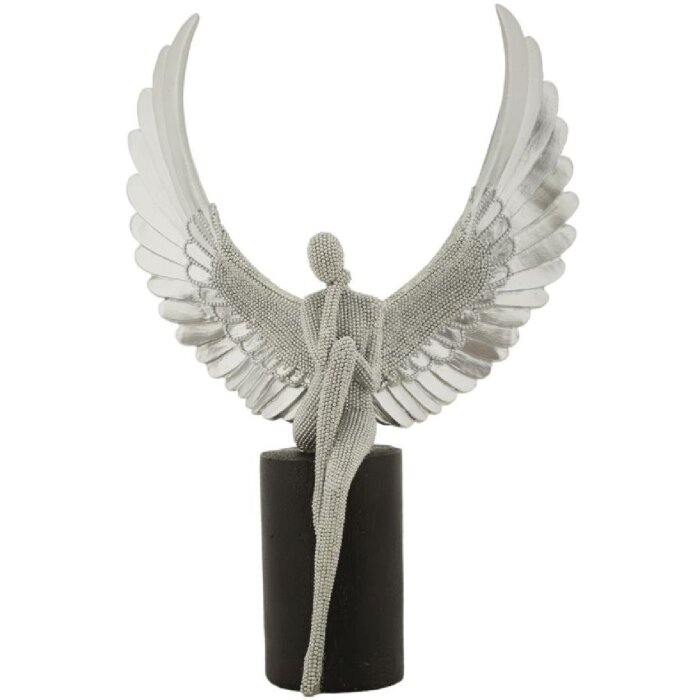Mauro Ferretti Figurine décorative ange Sparky 24x8x34 cm argent noir