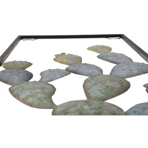 Mauro Ferretti décoration murale cadre cactus 31x2,5x90 cm vert bleu clair