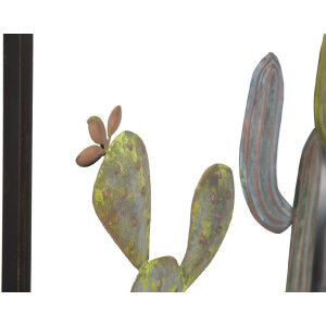 Mauro Ferretti décoration murale cadre cactus 50x1,3x50 cm vert bleu clair